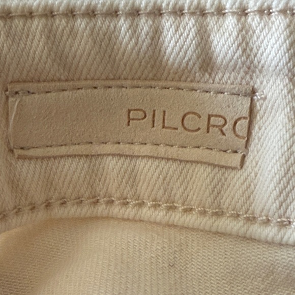 Anthropologie Pilcro Cream Button Fly High Rise Distressed Jean Shorts Waist 29 - Picture 2 of 13